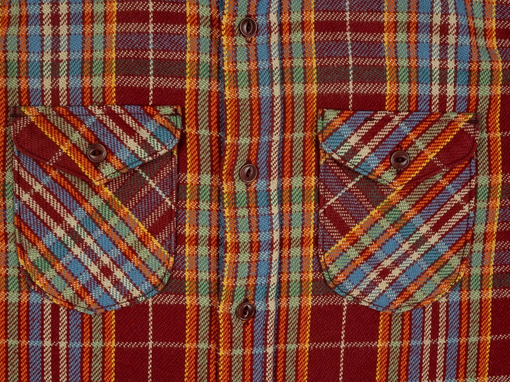 UES Heavy Flannel Shirt Red/Orange 13 UES Heavy Flannel Shirt Red/Orange