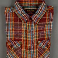 UES Heavy Flannel Shirt Red/Orange 36 UES Heavy Flannel Shirt Red/Orange