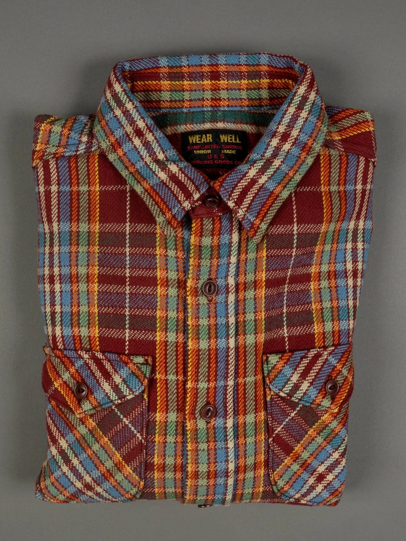 UES Heavy Flannel Shirt Red/Orange 11 UES Heavy Flannel Shirt Red/Orange