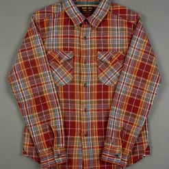 UES Heavy Flannel Shirt Red/Orange 34 UES Heavy Flannel Shirt Red/Orange
