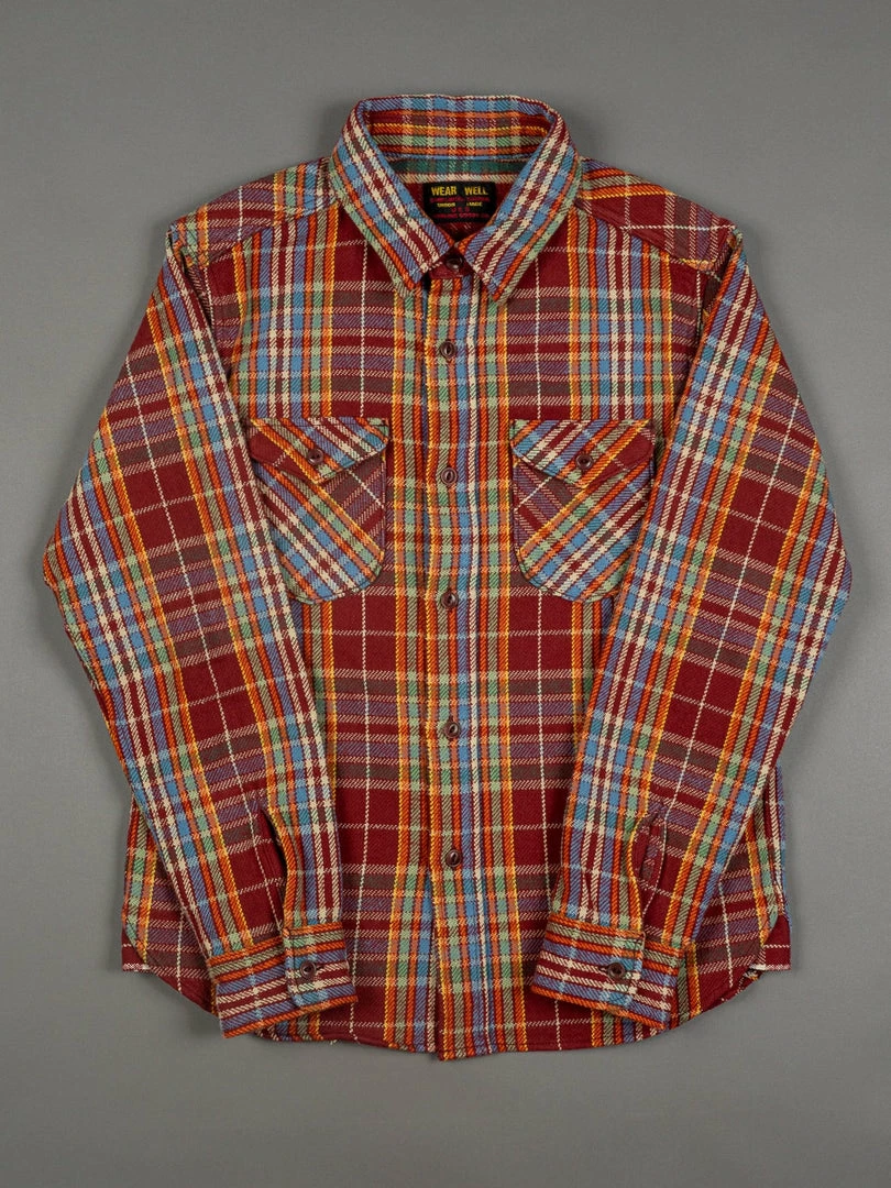 UES Heavy Flannel Shirt Red/Orange 9 UES Heavy Flannel Shirt Red/Orange